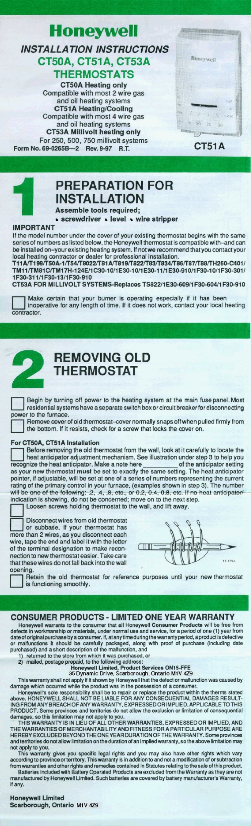 Honeywell CTSOA installation instructions