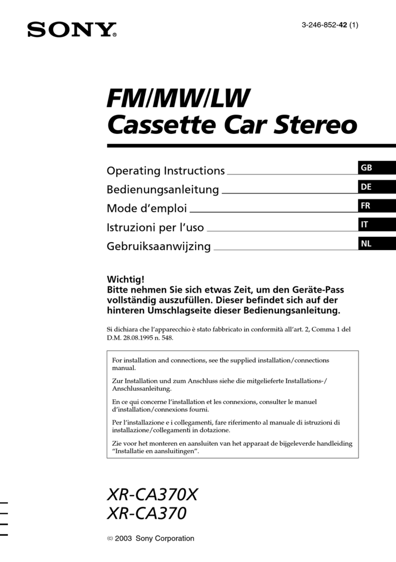 Sony XR-CA370X User manual