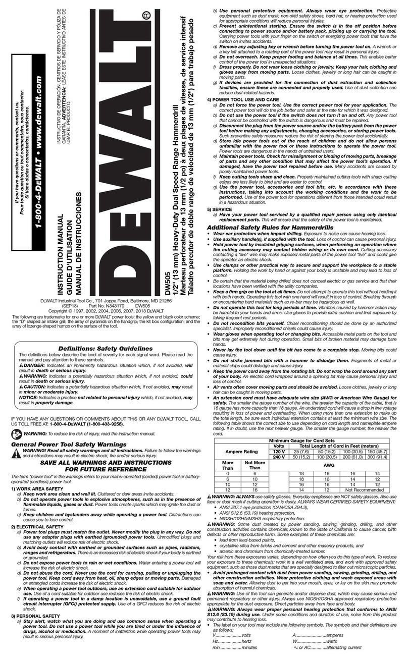 DeWalt DW505 User manual
