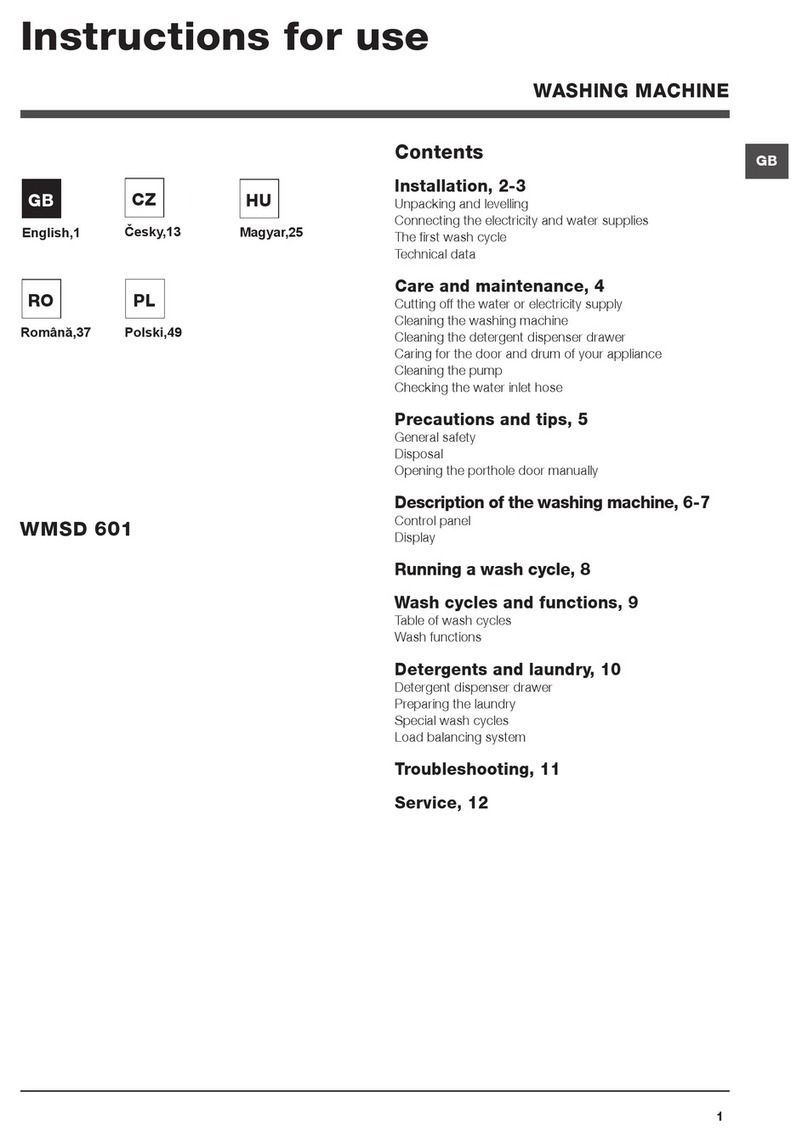 Hotpoint WMSD 601 User manual Hotpoint WMSD 601 User manual