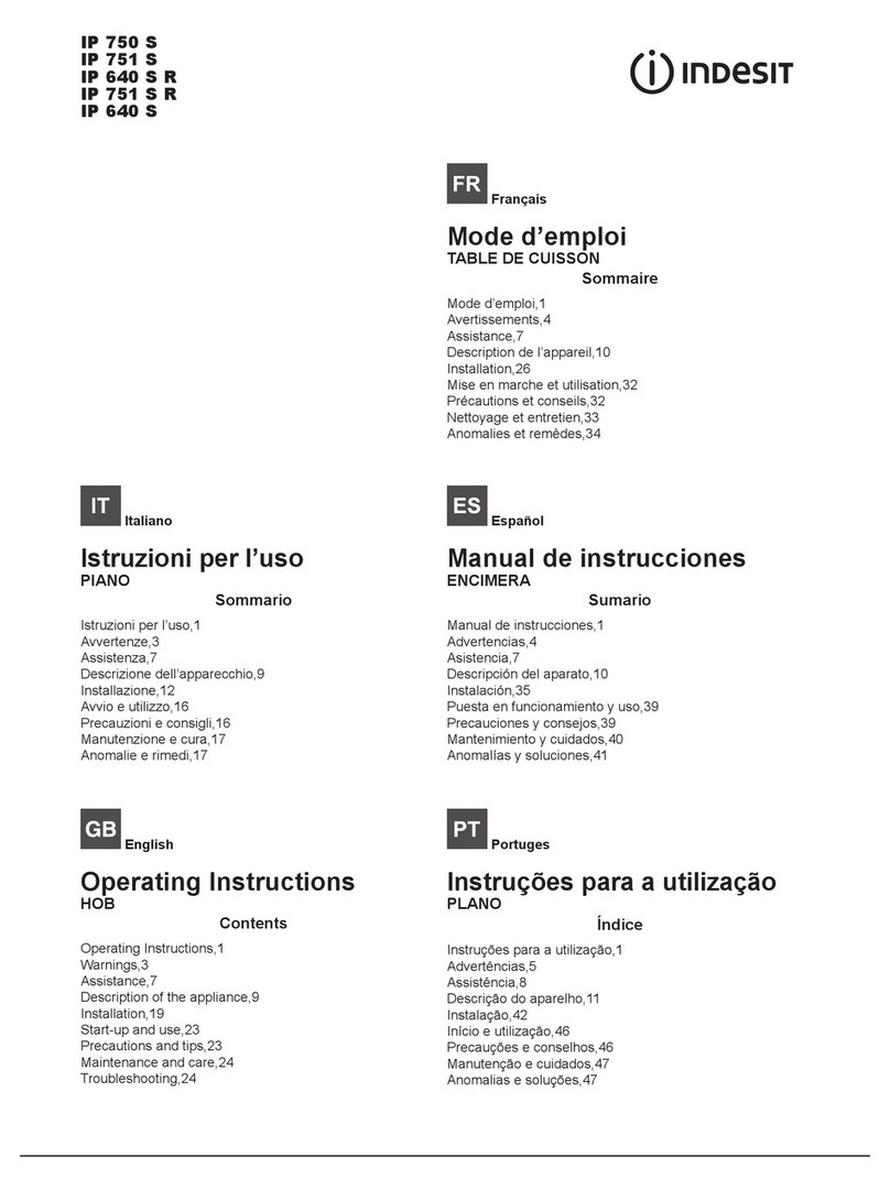 Indesit IP 750 S operating instructions