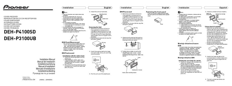 Pioneer DEH-P4100SD installation manual