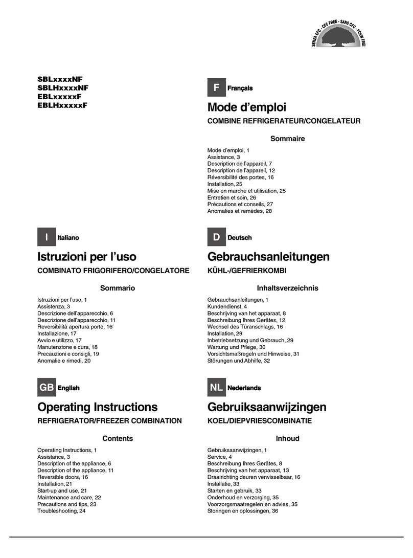 Hotpoint SBL series NF User manual