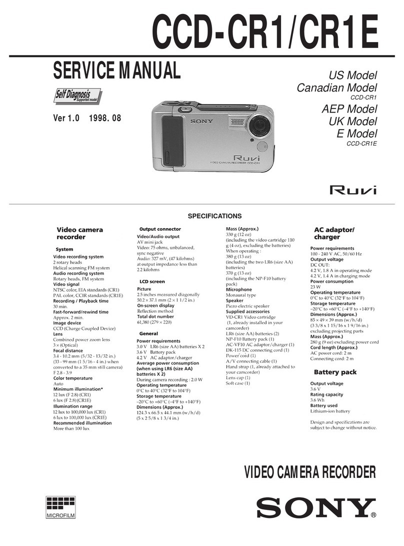 Sony CCD-CR1 - Video Camera Recorder 8mm User manual