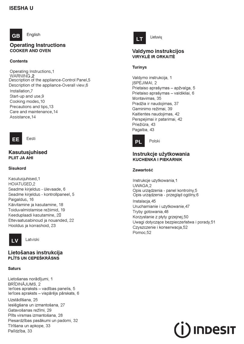 Indesit I5ESHA U operating instructions