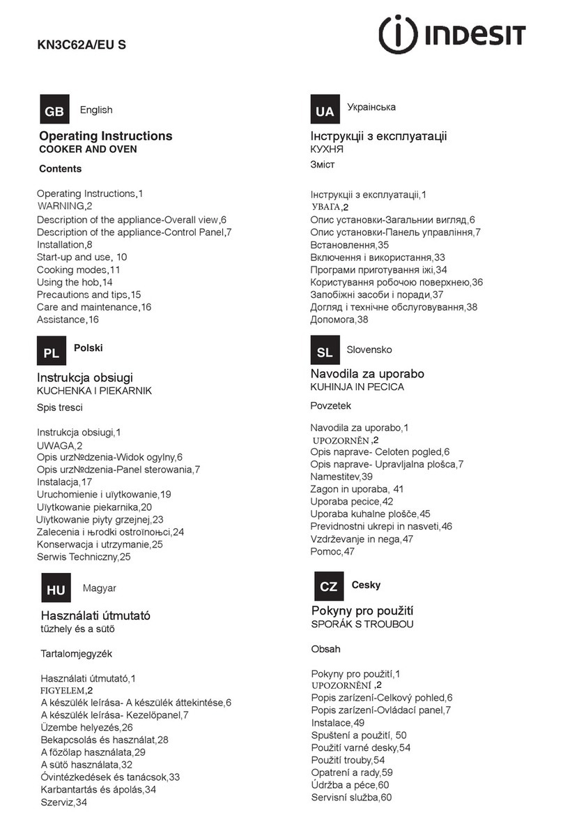 Indesit KN3C62A operating instructions
