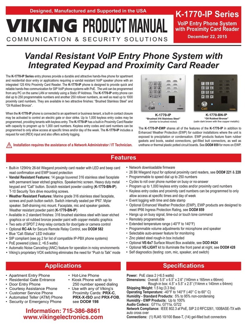 Viking Electronics K-1770-IP product manual Viking Electronics K-1770-IP product manual