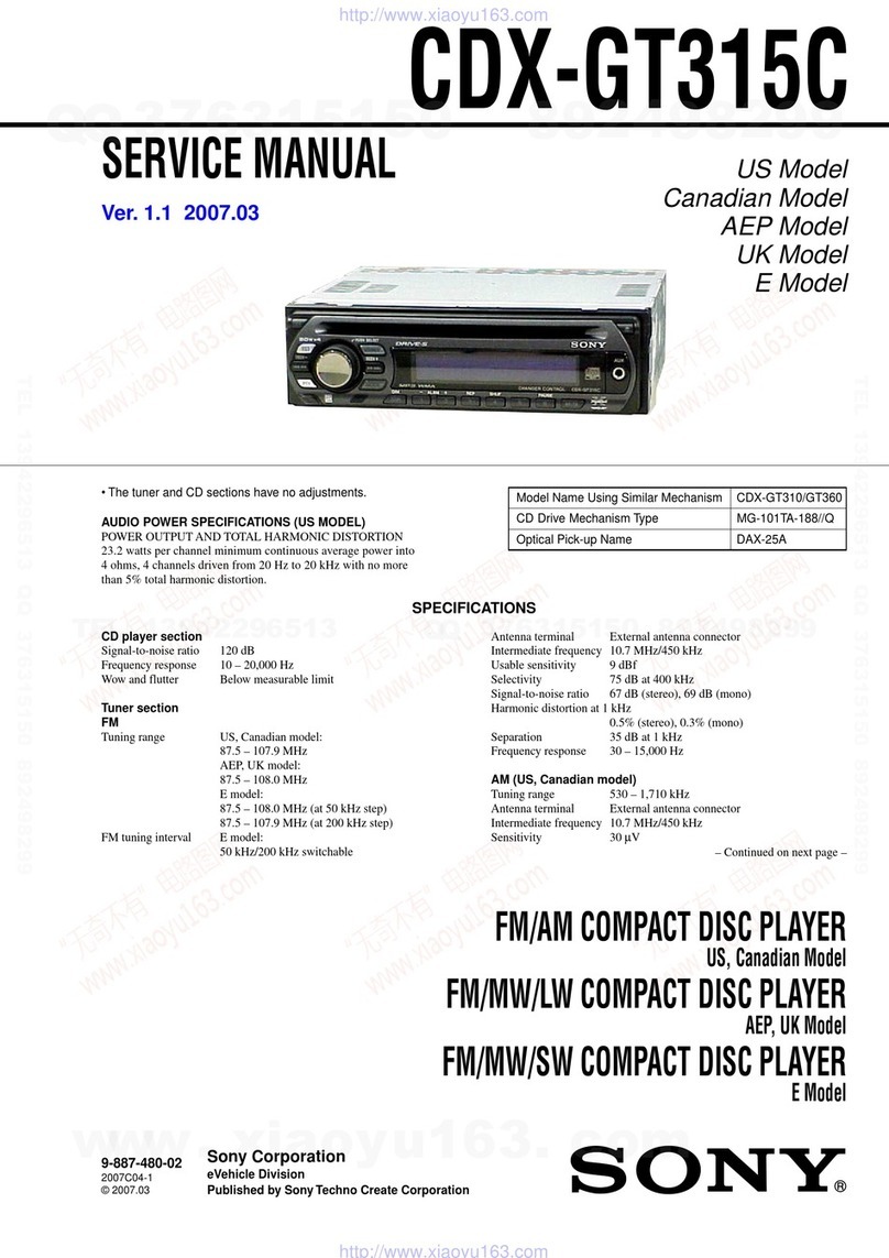 Sony CDX-GT315C User manual