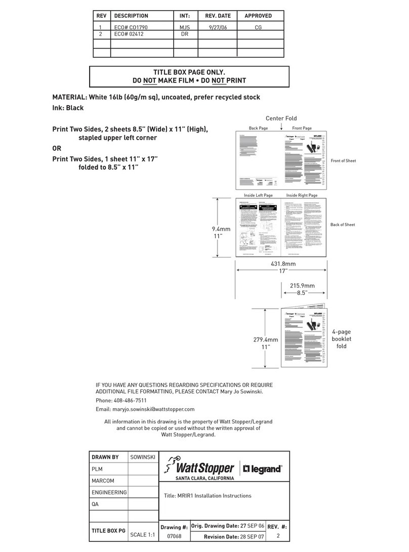 LEGRAND MRIR1 User manual