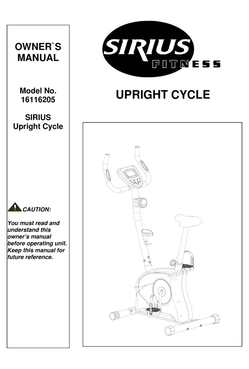Sirius Fitness 16116205 owner's manual
