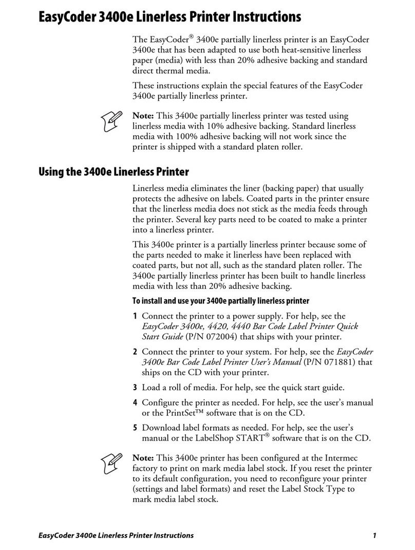 Intermec EasyCoder 3400e User manual