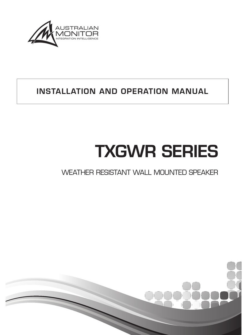 AUSTRALIAN MONITOR TXGWR Series Installation and operation manual