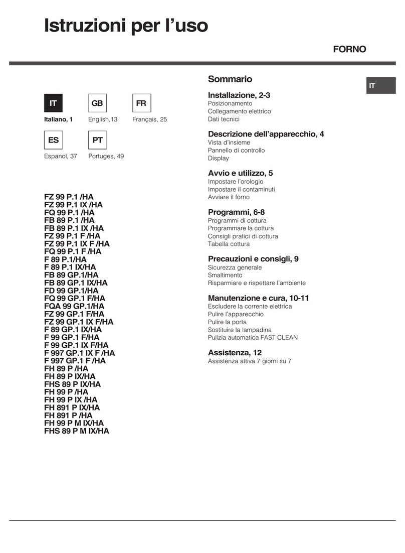 Hotpoint FZ 99 P.1 IX /HA operating instructions
