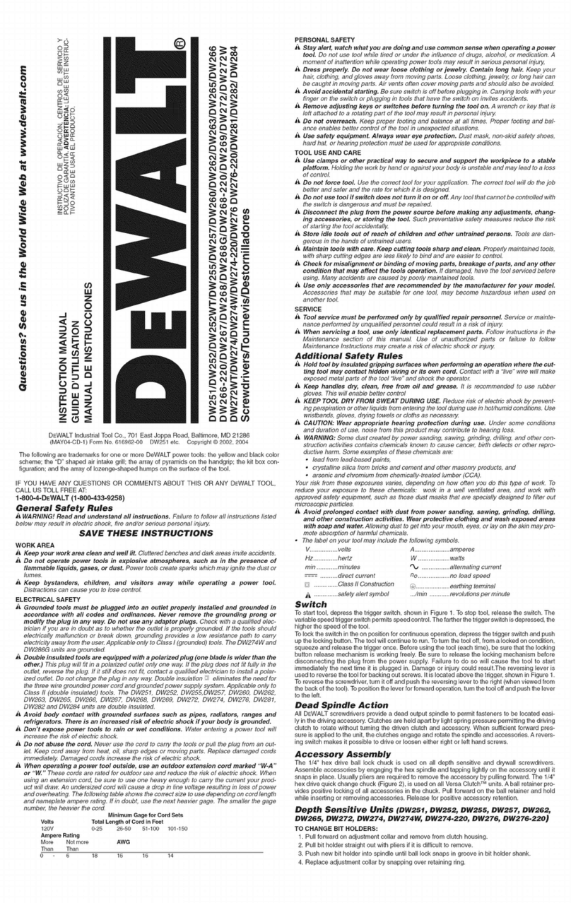 DeWalt DW251 User manual
