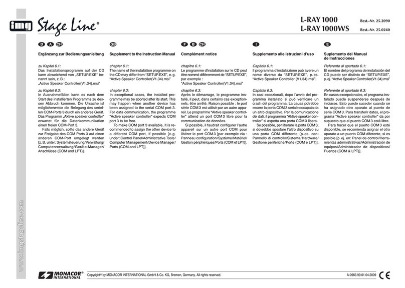 IMG STAGE LINE L-RAY/1000 instruction manual