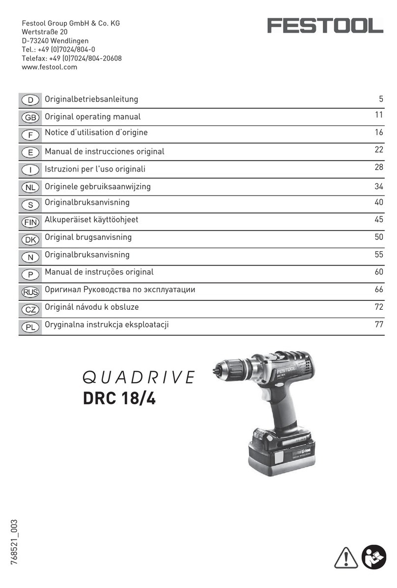 Festool Quadrive DRC 18/4 Installation instructions