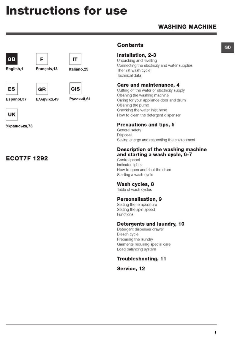 Hotpoint ECOT7F 1292 Instructions for use