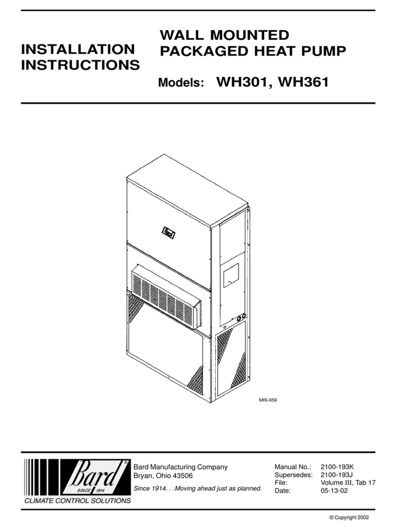 Bard WH301 installation instructions