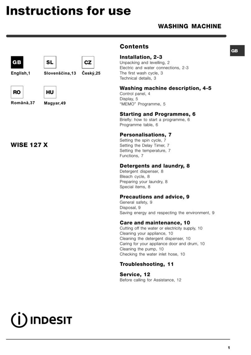 Indesit WISE 127 X Instructions for use