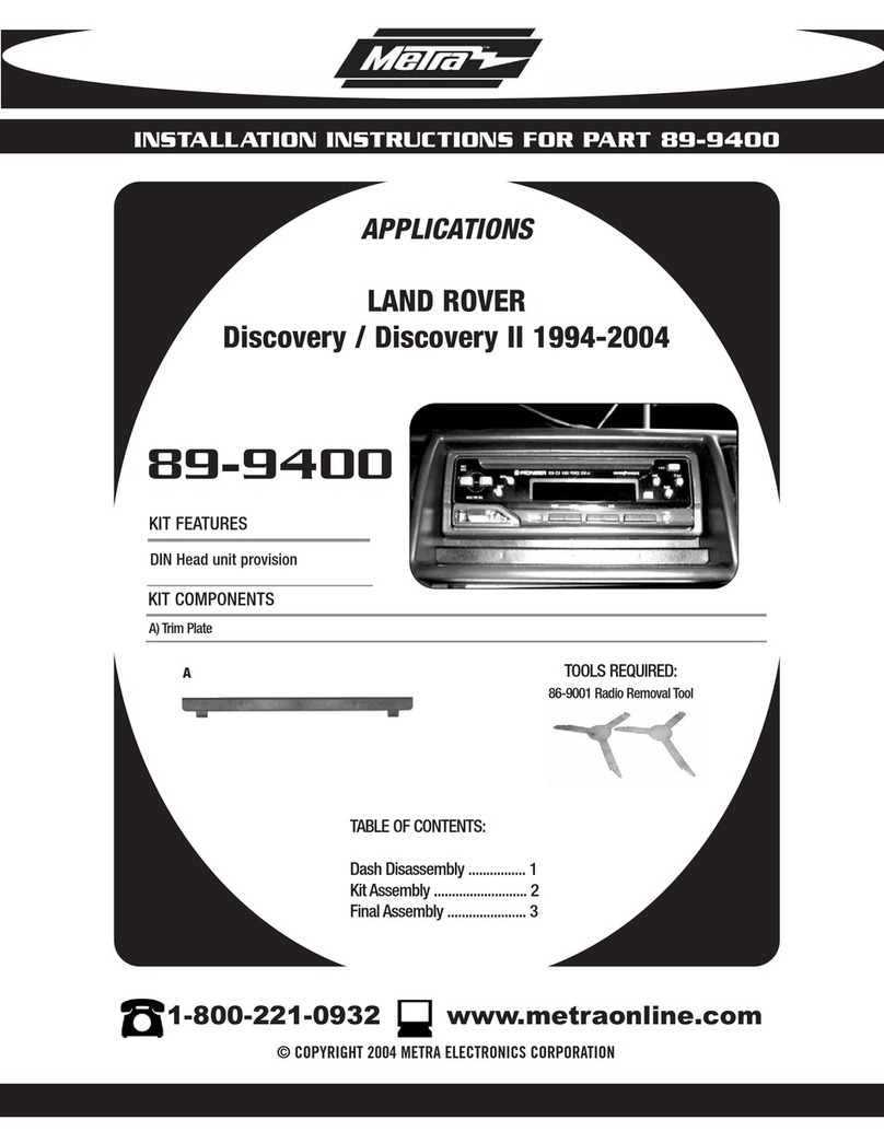 Metra Electronics 89-9400 installation instructions