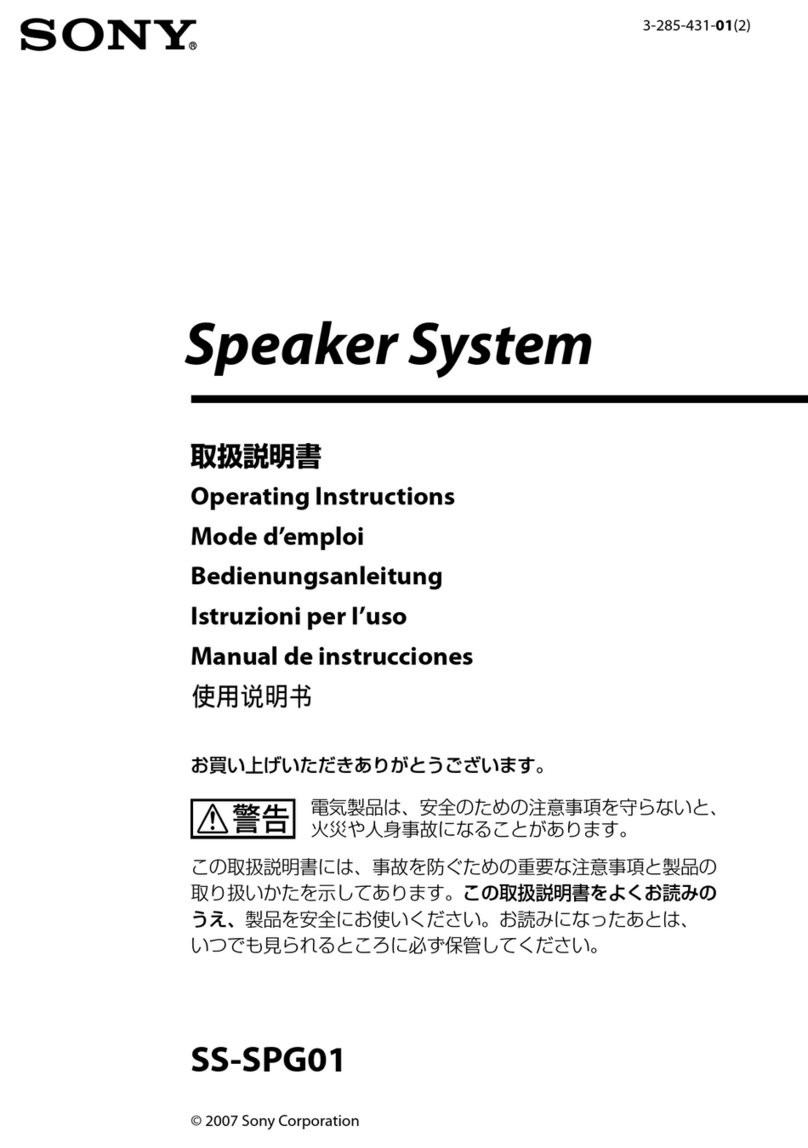 Sony SS-SPG01 operating instructions