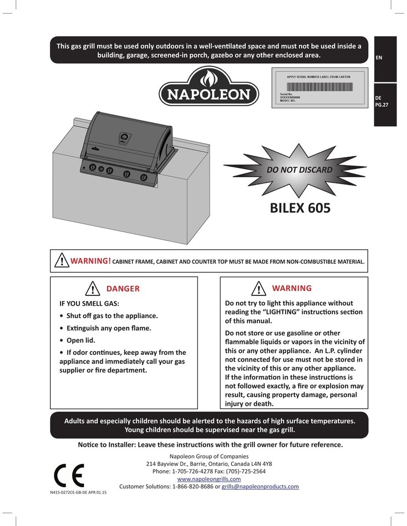 Napoleon BILEX 605 User manual