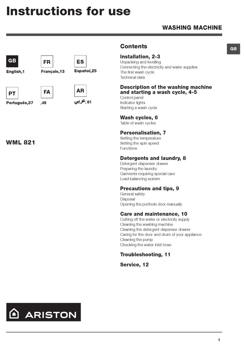 Ariston WML 821 User manual