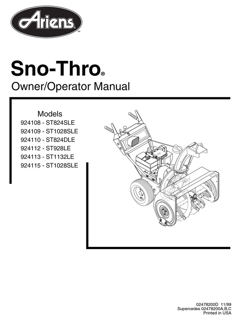 Ariens 924 SNO-THRO 924108 Owner's manual Ariens 924 SNO-THRO 924108 Owner's manual