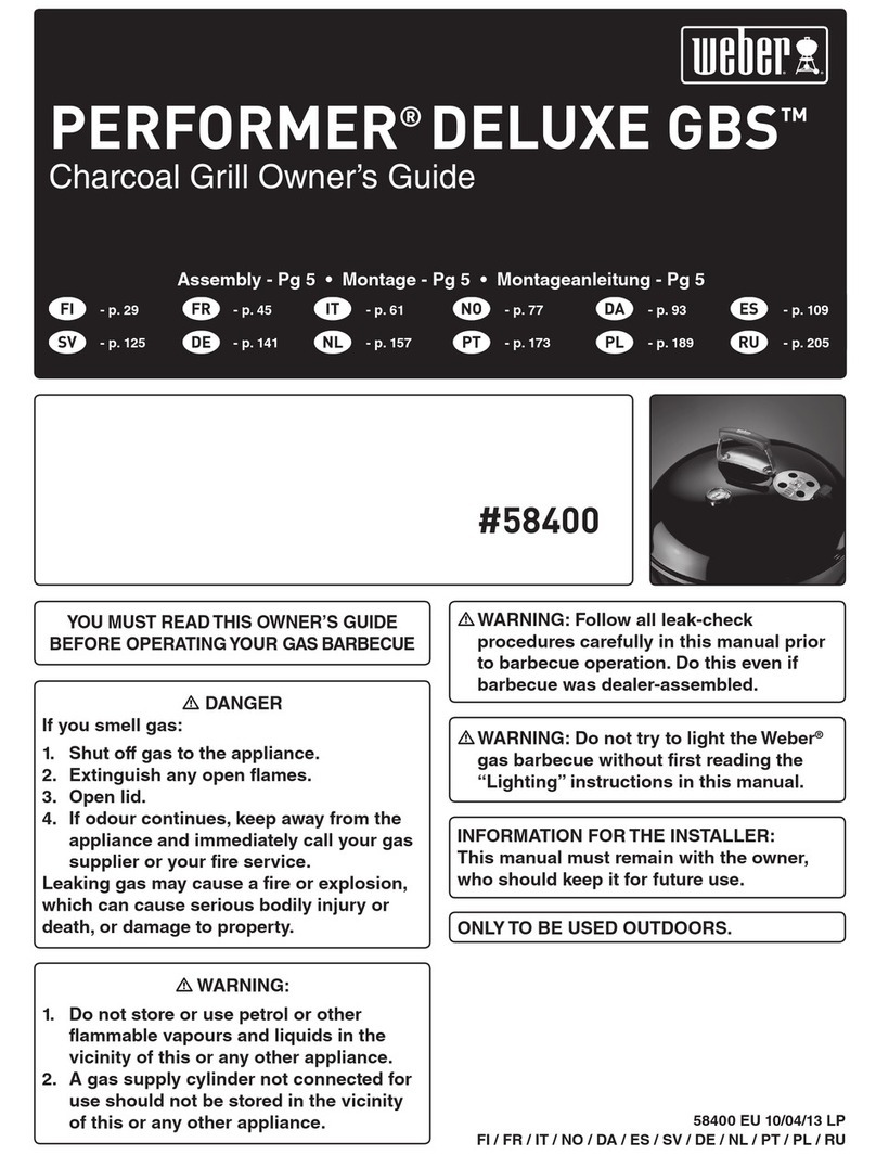 Weber PERFORMER DELUXE GBS 58400 User manual Weber PERFORMER DELUXE GBS 58400 User manual