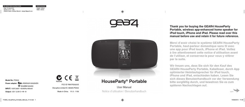 Gear4 HouseParty Portable PG532 User manual