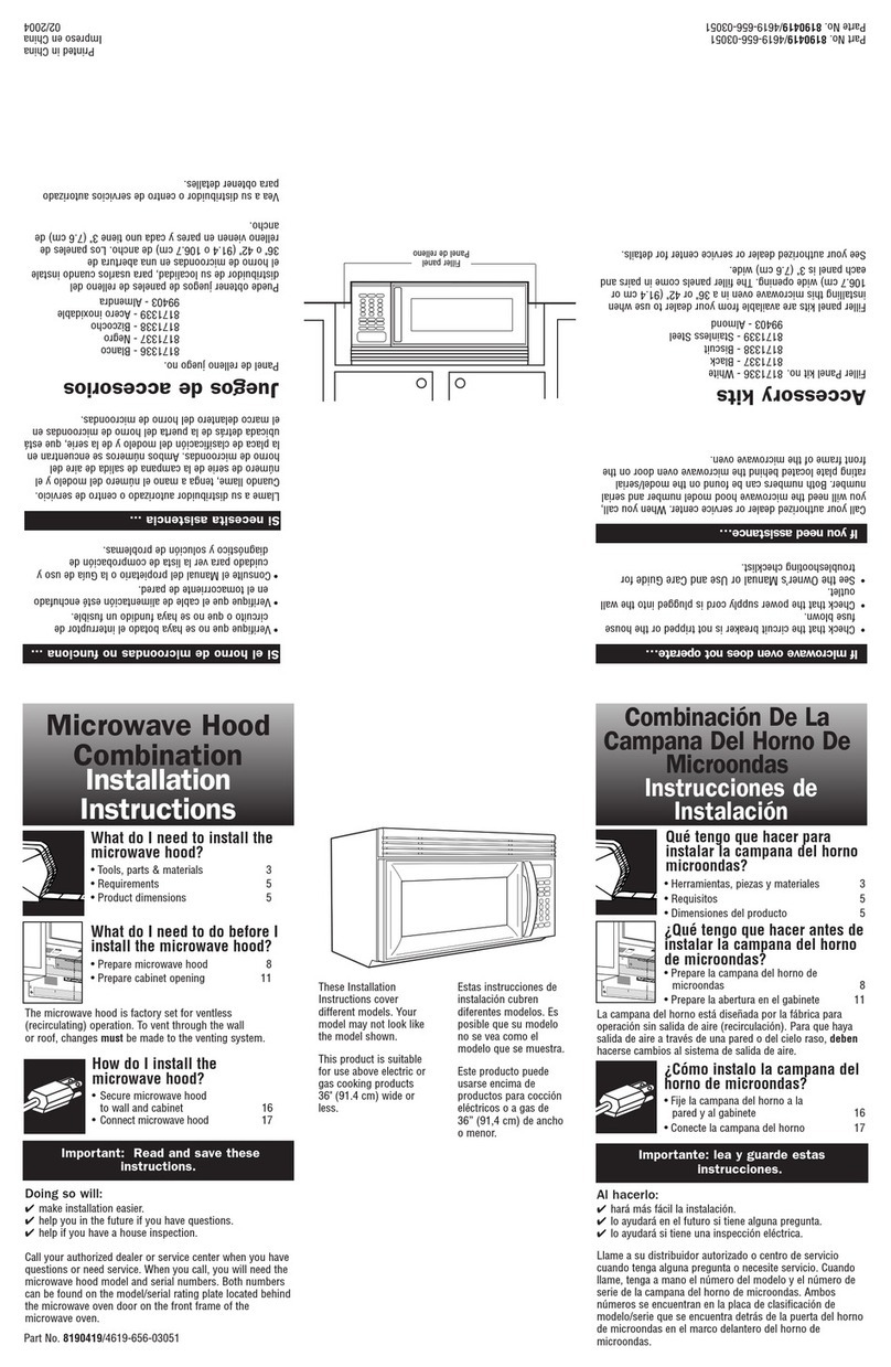 Whirlpool MH3185XPS installation instructions