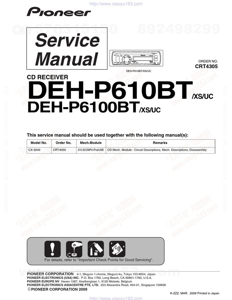 Pioneer DEH-P610BT - Premier Radio / CD User manual