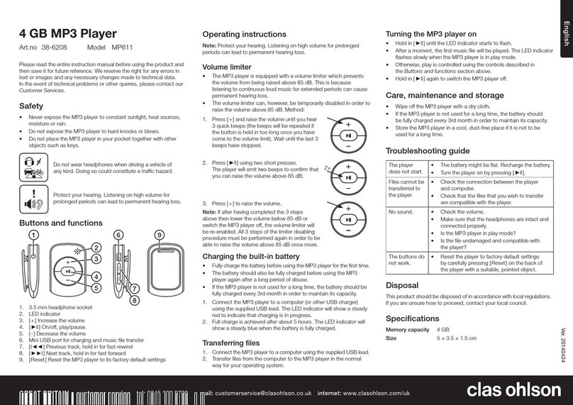 Clas Ohlson MP611 User manual