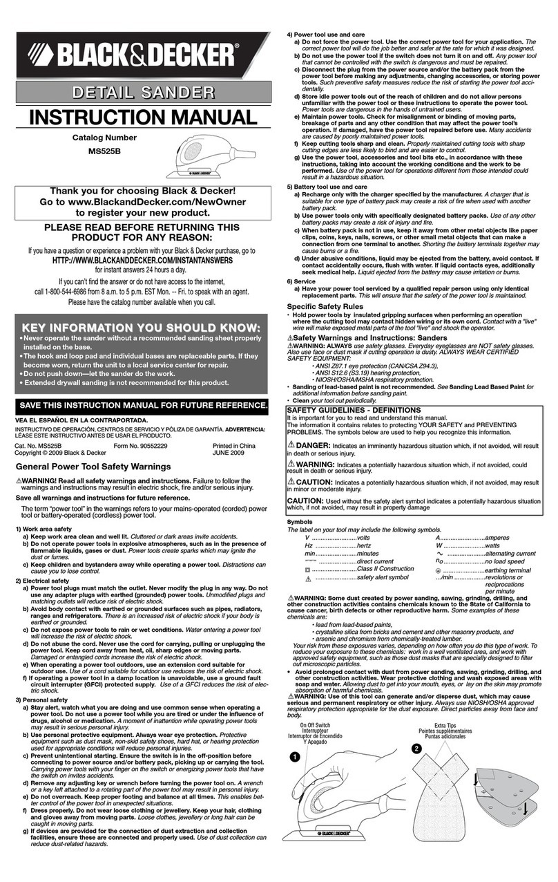 Black & Decker MS525B User manual