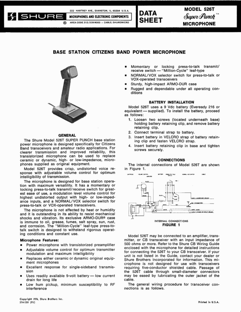 Shure 526T Series II Super Punch datasheet