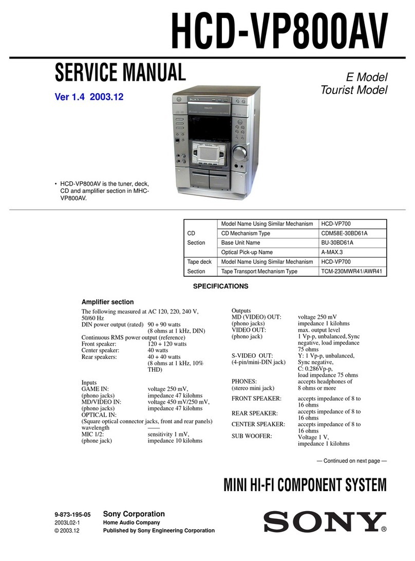Sony HCD-VP800AV User manual Sony HCD-VP800AV User manual