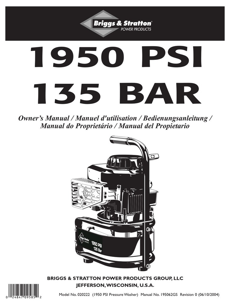 Briggs & Stratton BSPP 1950 PSI User manual Briggs & Stratton BSPP 1950 PSI User manual