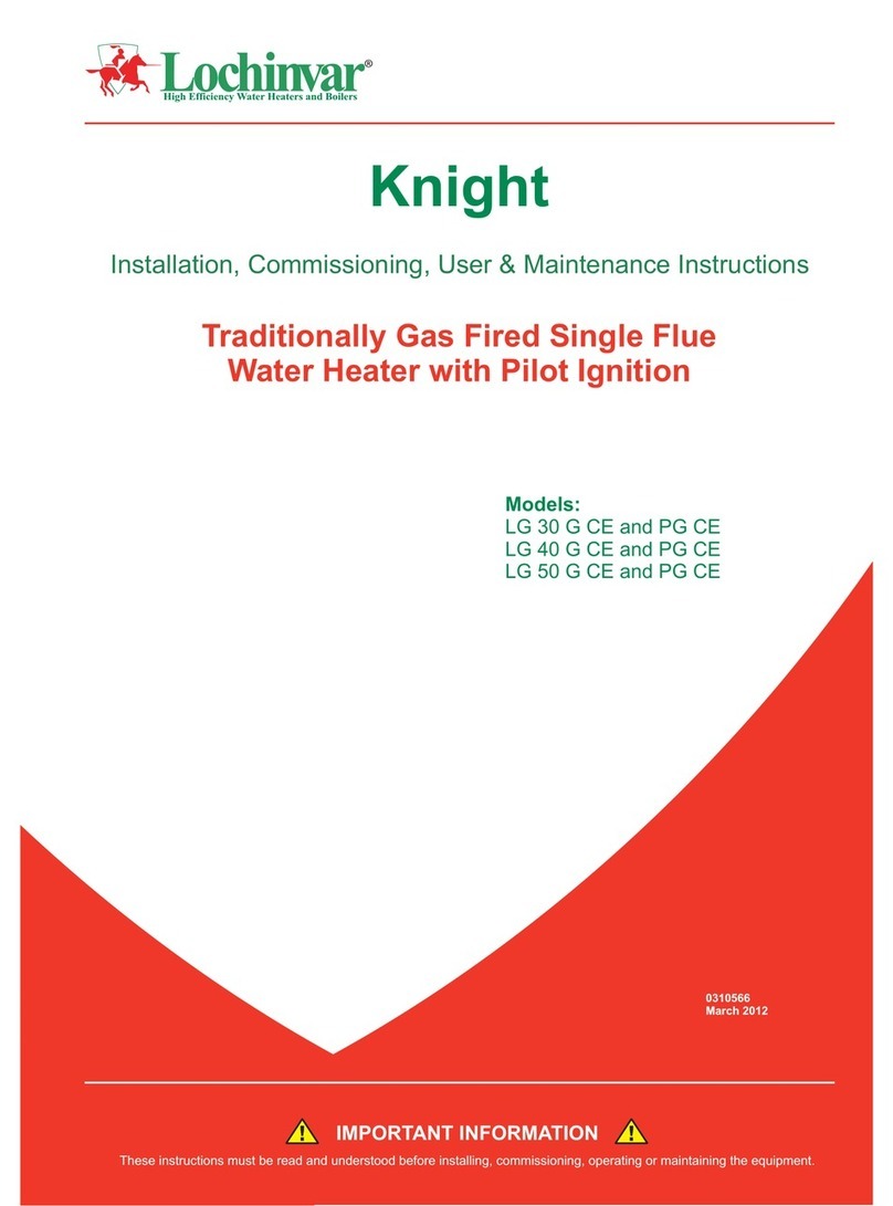 Lochinvar Knight LG30GCE Installation, commissioning, user & maintenance instructions