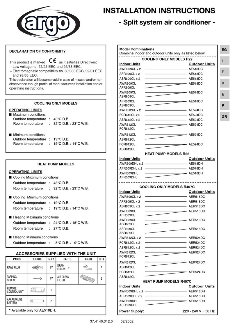 Argo AWR609CL User manual Argo AWR609CL User manual