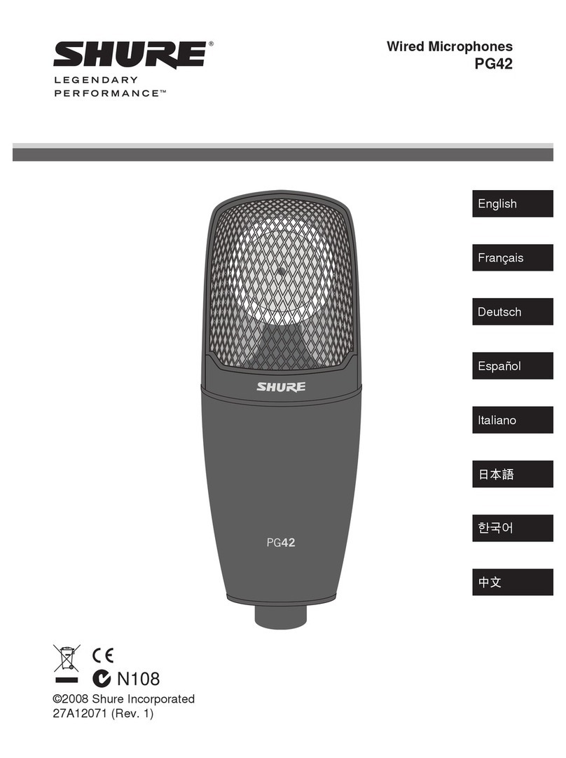 Shure PG42 User manual Shure PG42 User manual