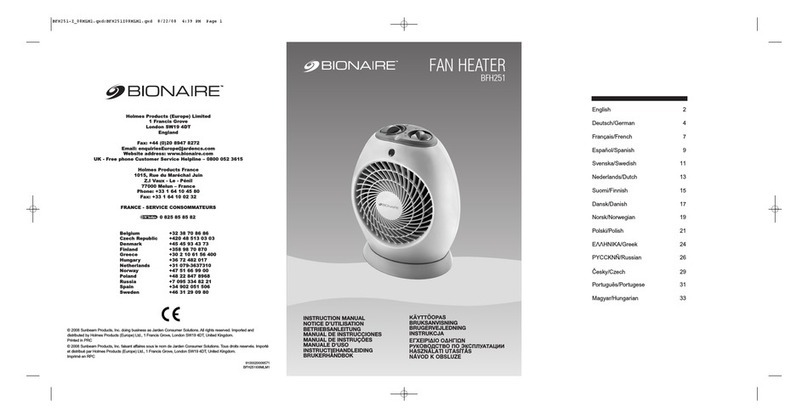 Bionaire BFH251 User manual