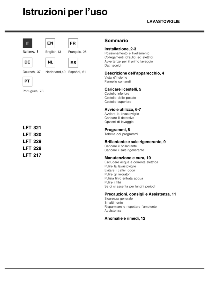 Hotpoint LFT 321 operating instructions