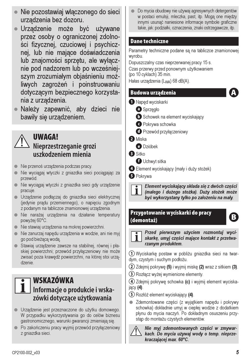 Zelmer cp2100 user manual