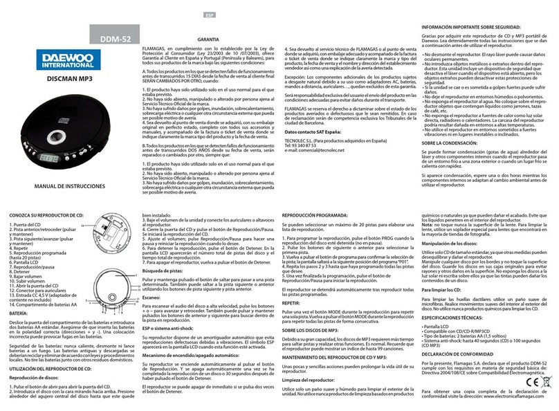 Daewoo DDM-52 user manual