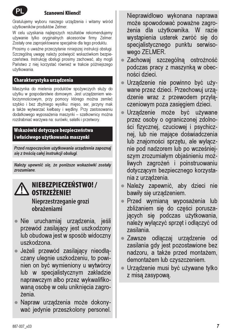 Zelmer zmm1083s user manual