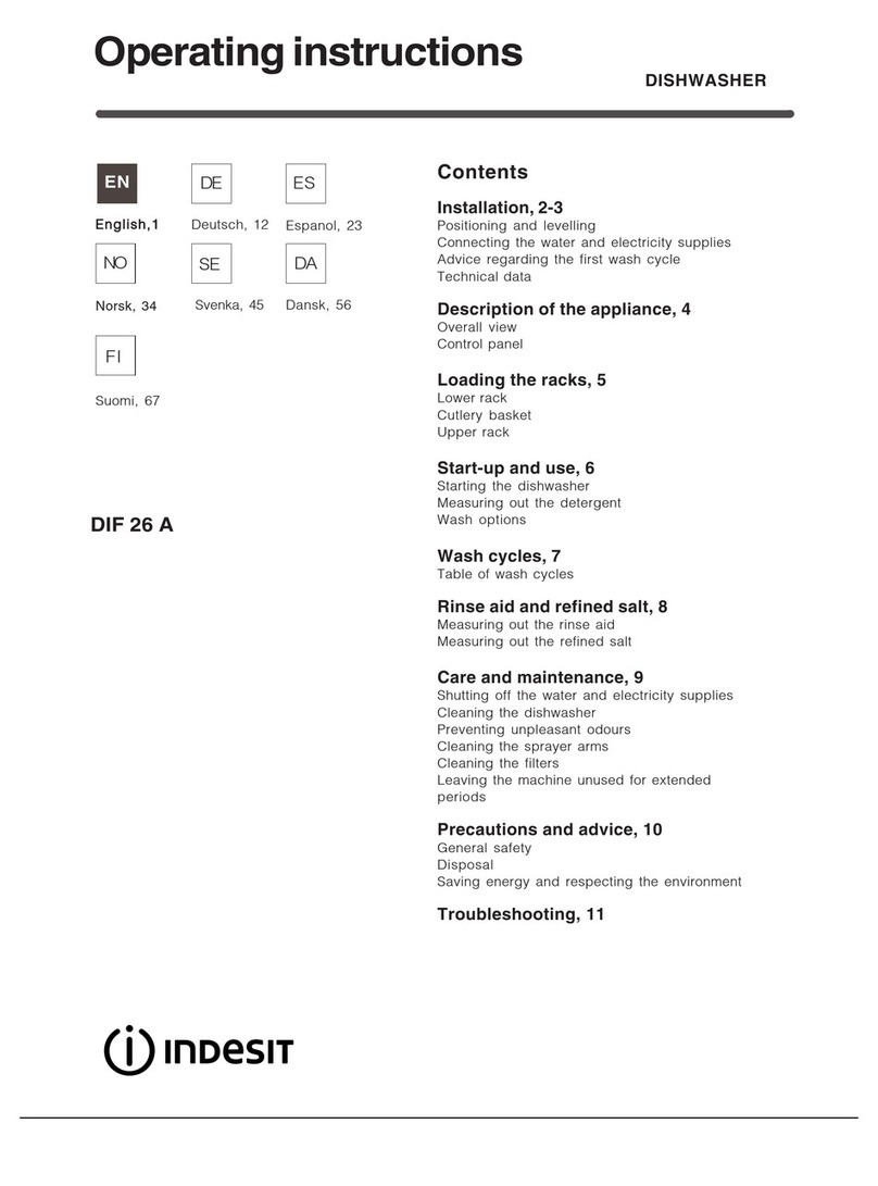 Indesit DIF 26 A operating instructions