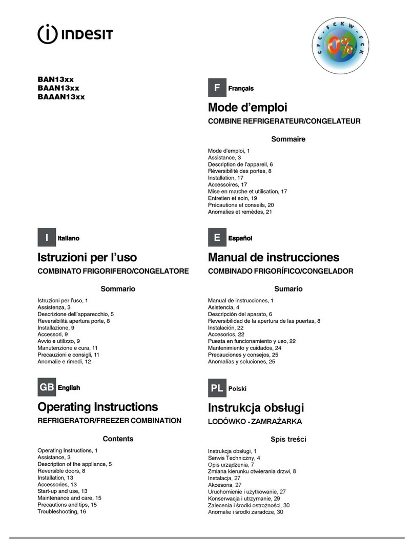 Indesit BAN13 Series operating instructions Indesit BAN13 Series operating instructions