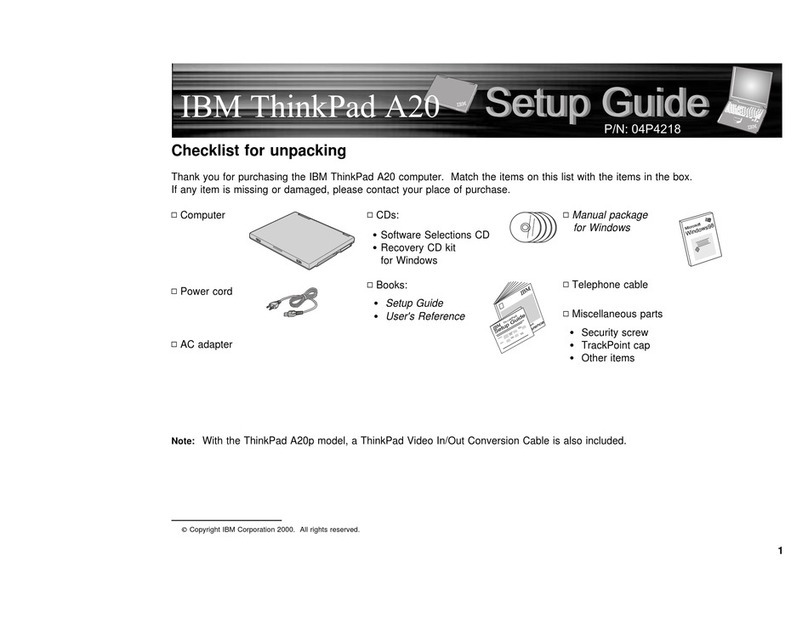 IBM ThinkPad A20 User manual IBM ThinkPad A20 User manual