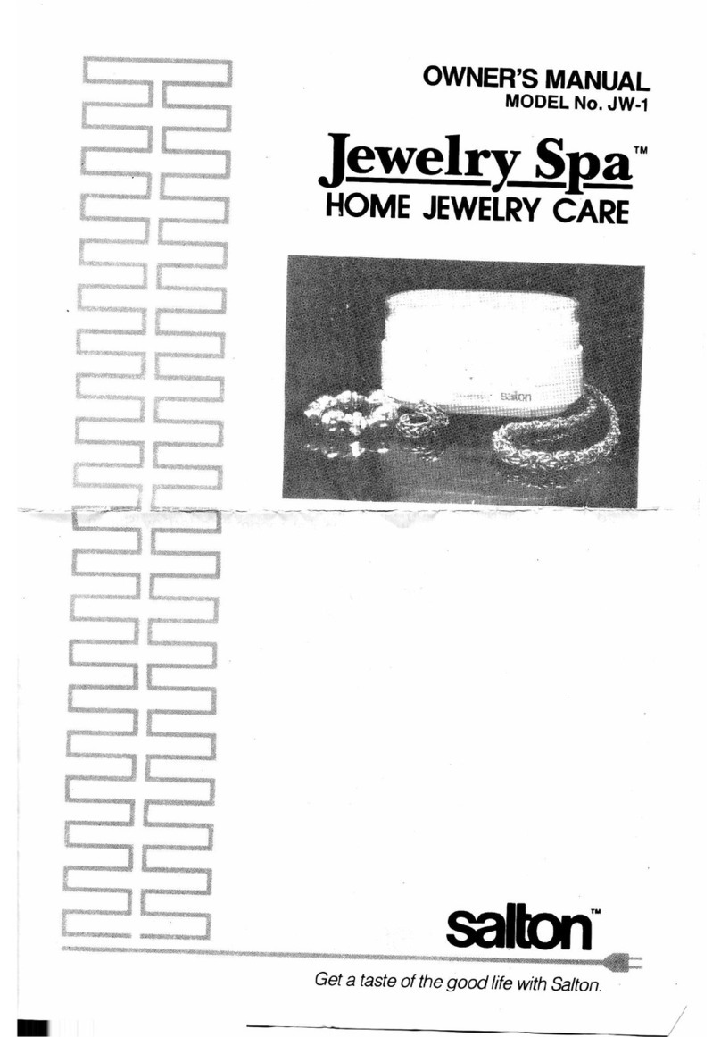 Salton Jewelry Spa JW-1 owner's manual
