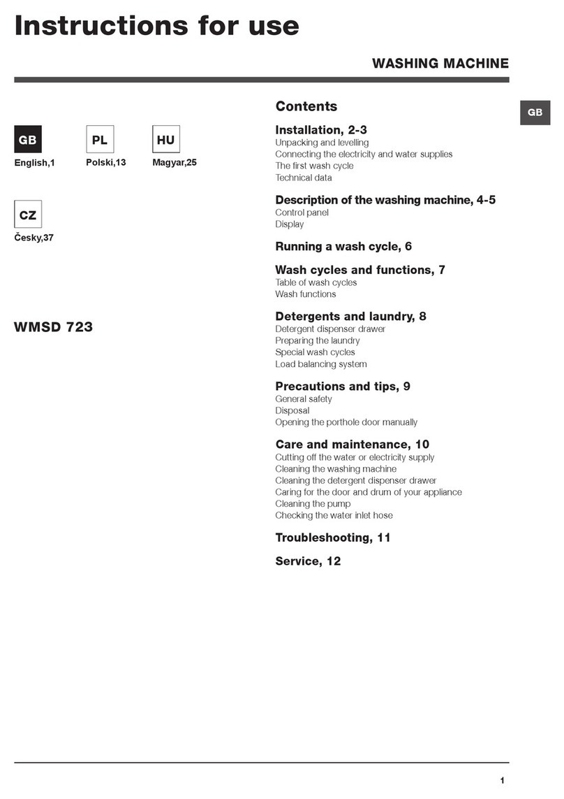 Indesit WMSD 723 Instructions for use